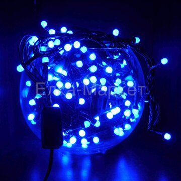 Светодиодная гирлянда Жемчужина 80 синих LED ламп 8 м